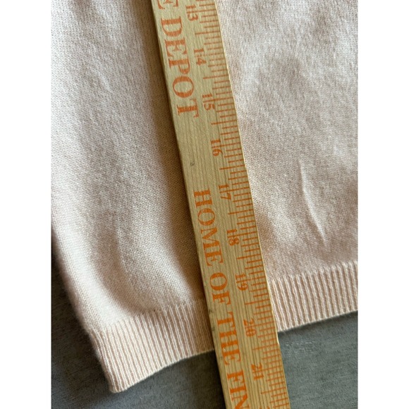 Mendocino 100% Cashmere Blush Sweater Top M Embroidered Floral Soft Feminine - Picture 5 of 5